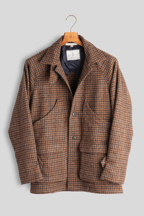 Brown & Blue Houndstooth Tweed Hunting Jacket | Clothing \ Tailoring \  Outerwear Clothing \ Tailoring \ Casual Jackets strefy rekomendacji \  Strefa 1 Clothing \ Occasion \ Casual New \ Categories \