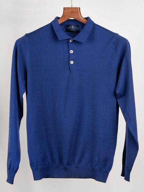 Polo sweater - blue | Clothing \ Knitwear \ Polo Shirts | Sklep ...